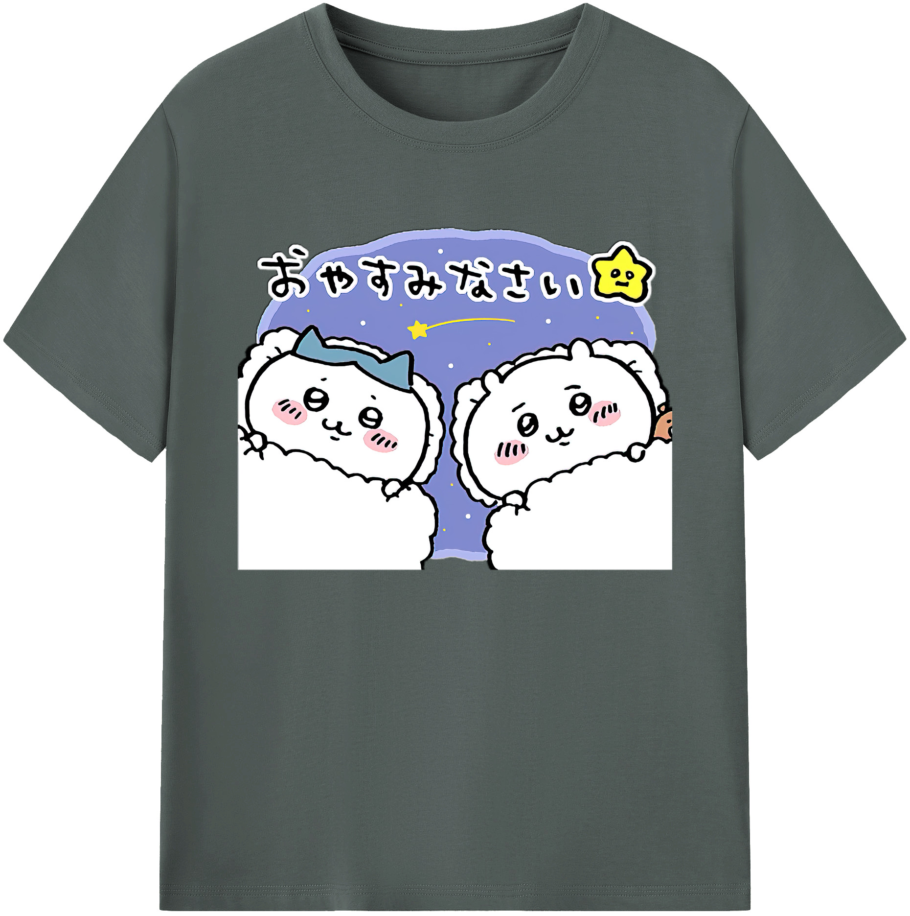 （画像用） ちいかわ ハチワレ Chii-kawa hachiware 綿100％ メンズ半袖Tシャツ｜肌触りやわらか＆通気性